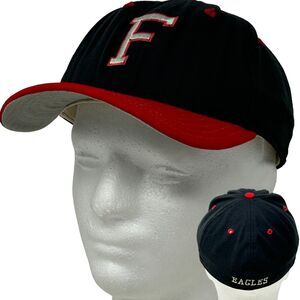 Vintage 90s Letter F Eagles Hat Cap Black New Era Made In USA Fitted 7 1/4